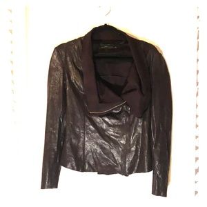 Zara Woman- asymmetrical wax blazer/jacket